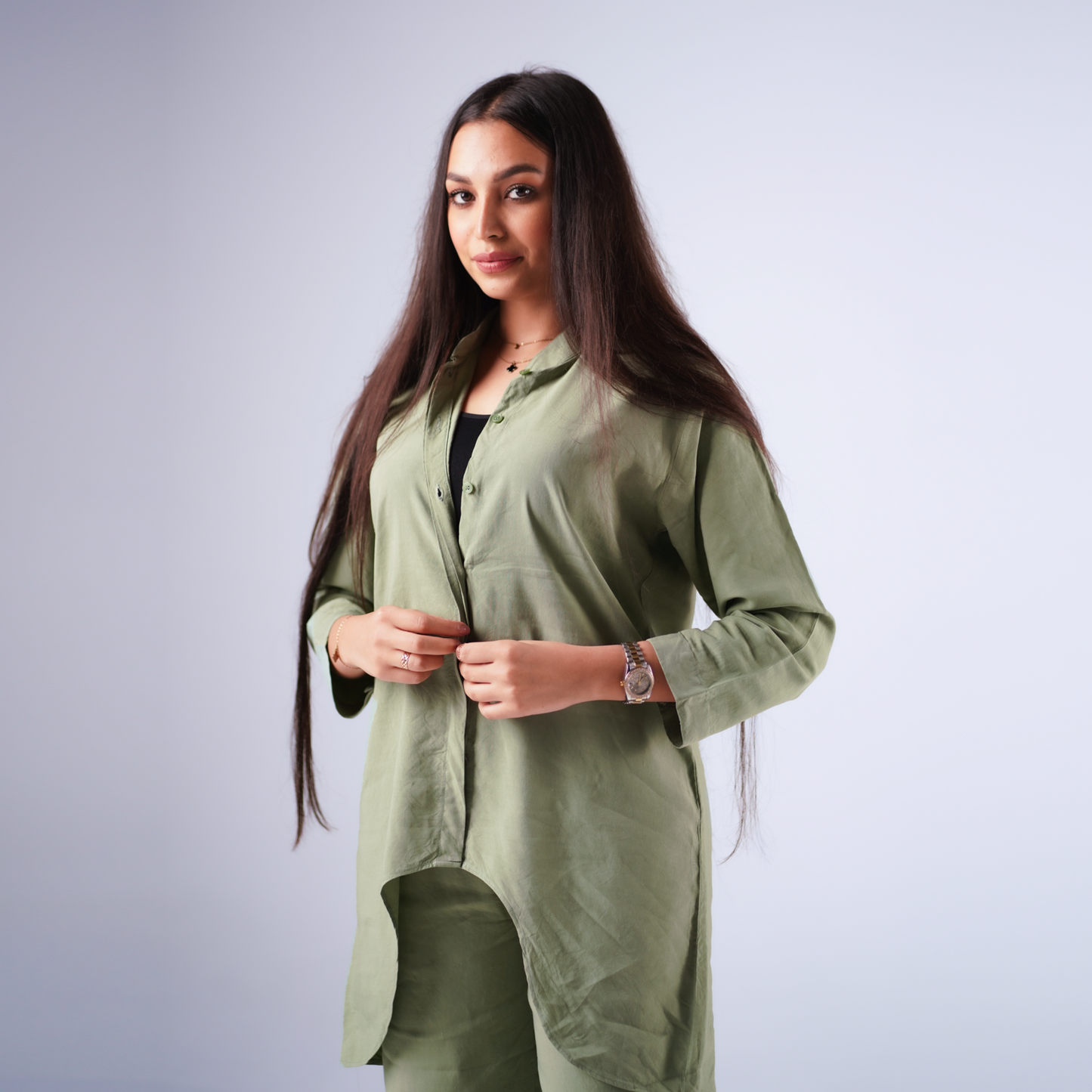 WOMEN CLASSIC LINEN SET - BABY GREEN