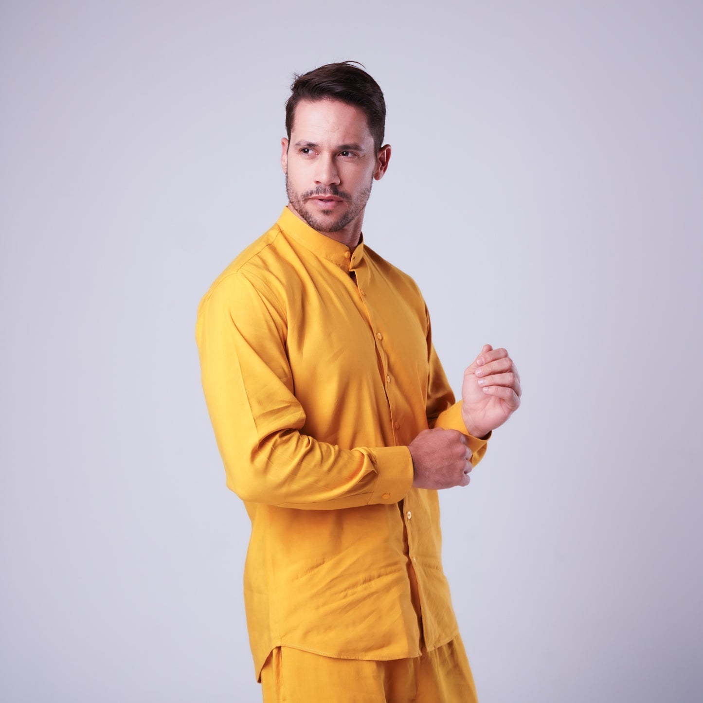 MEN CLASSIC LINEN SET - YELLOW