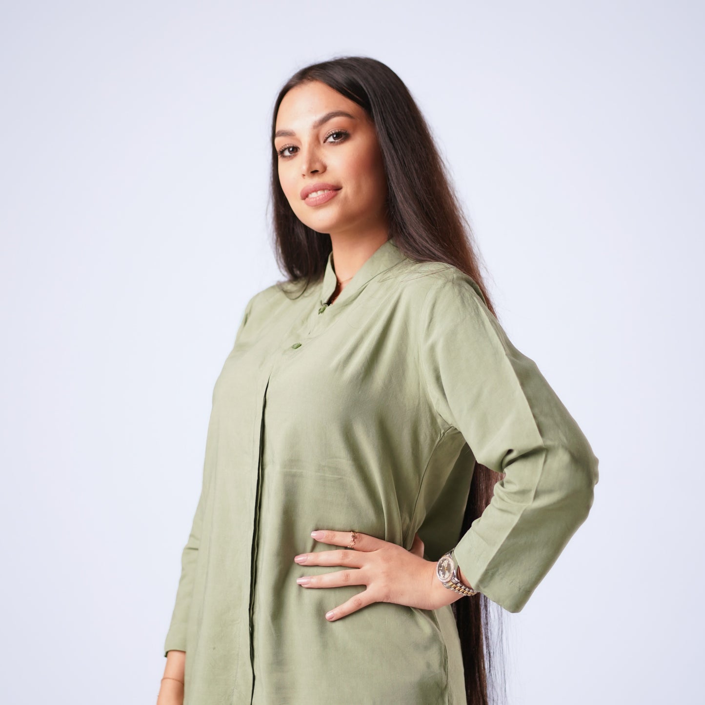 WOMEN CLASSIC LINEN SET - BABY GREEN