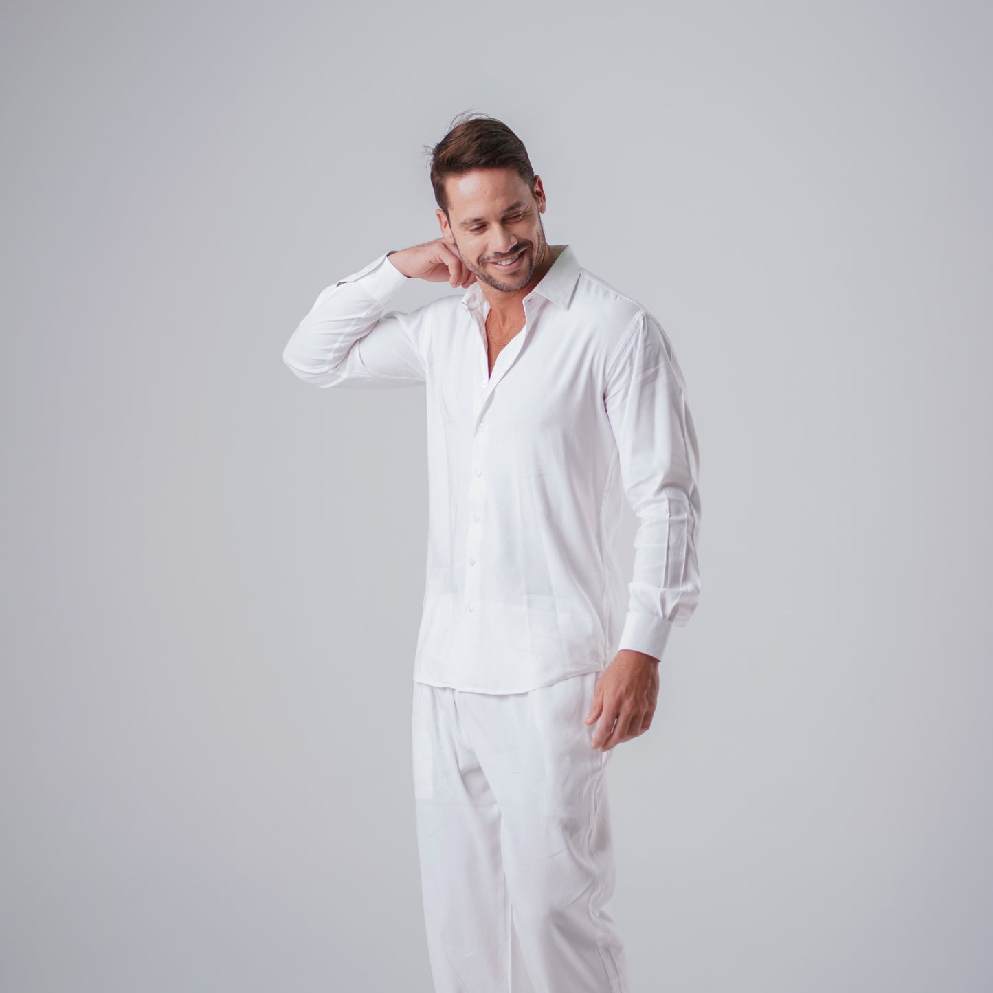 MEN CLASSIC LINEN SET - WHITE