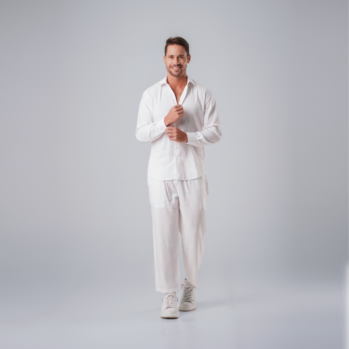 MEN CLASSIC LINEN SET - WHITE