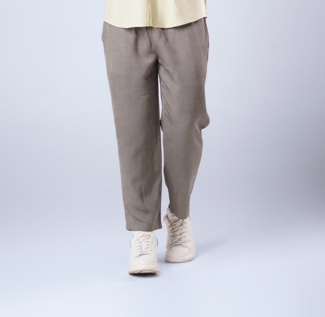 MEN CLASSIC LINEN SET - GRAY PANTS, BABY GREEN SHIRT